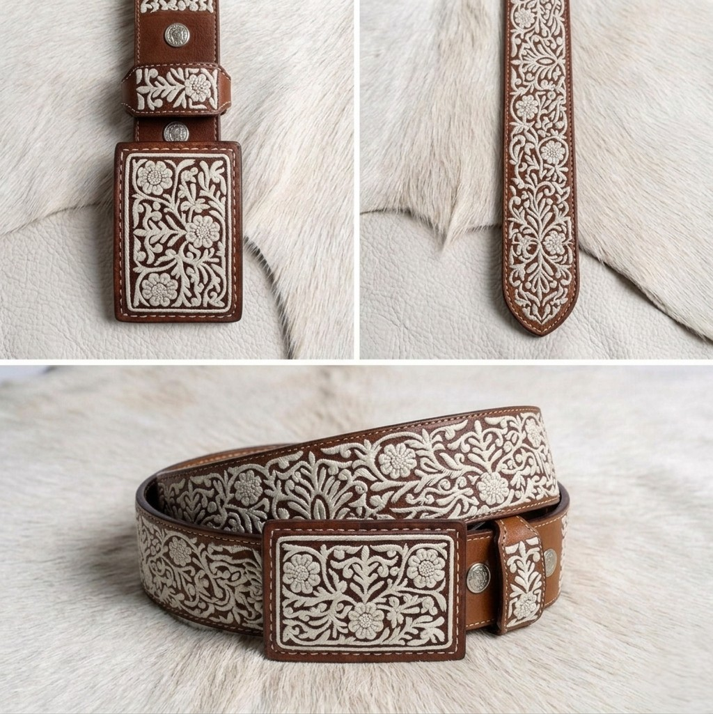 Cinto piteado - Modelo Rameado con flores