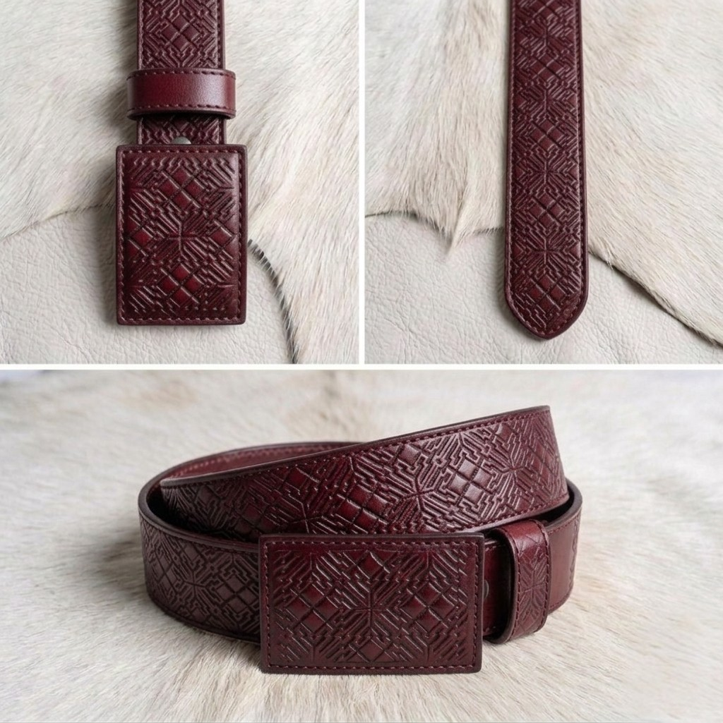 Cinto de cuero cincelado a mano - vaquero
