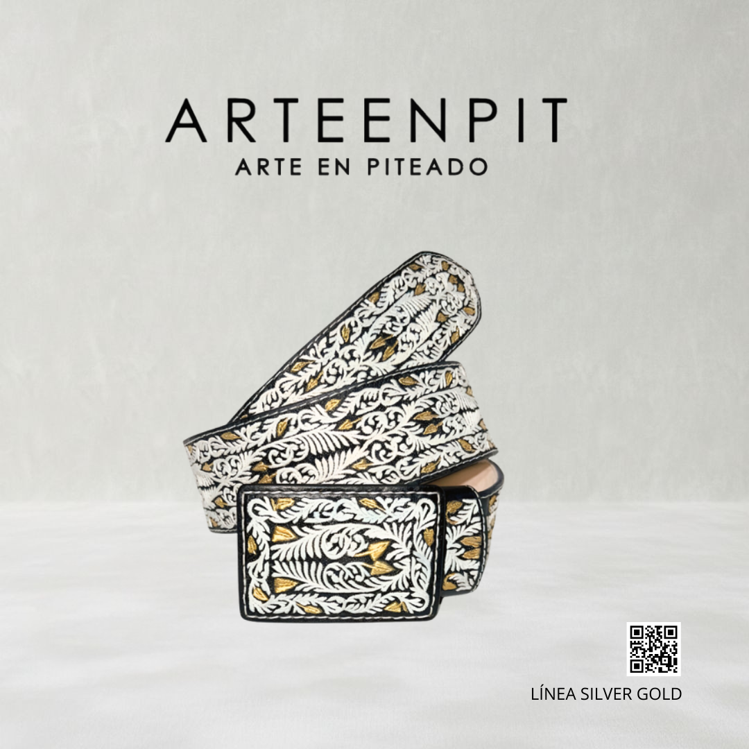 Cinturón Artesanal Piteado - Modelo Flecha Gold