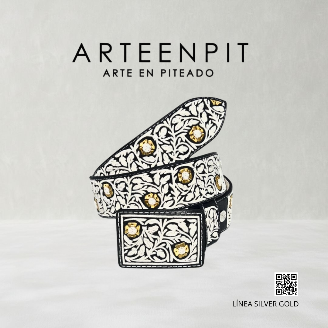 Cinturón Artesanal Piteado - Modelo Mattiola Gold