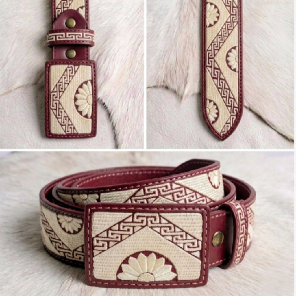 Piteado Handmade Belt - Branched Model with Flower