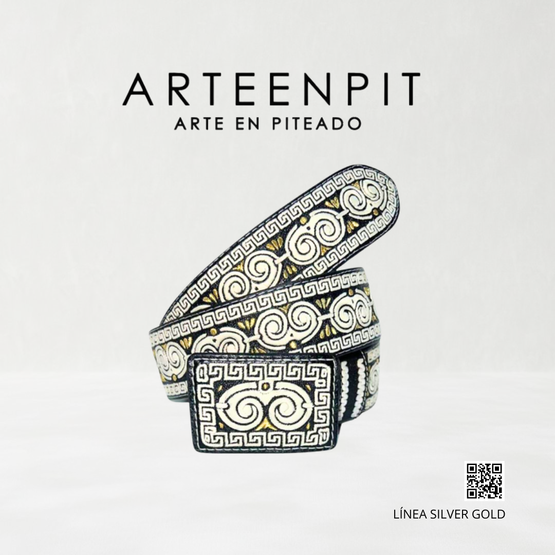 Cinturón Artesanal Piteado - Modelo Griego Gold