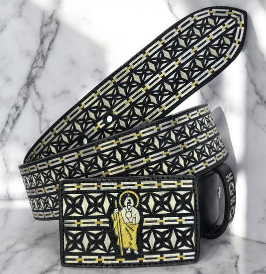 Cinto de plata con chapa de oro - modelo san judas