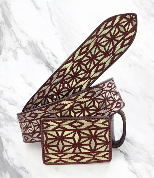 Cinto de plata ley 925 modelo 3 grecas