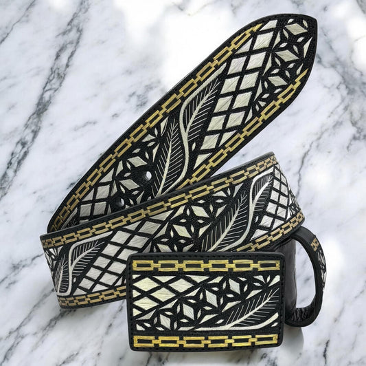 Cinto de plata ley 925 - modelo 5 grecas