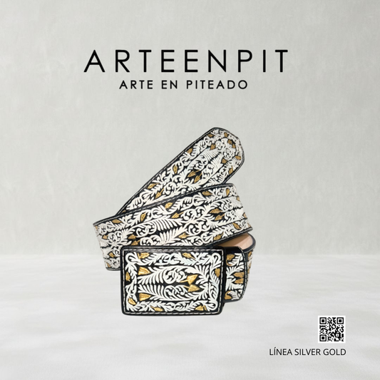 Cinturón Artesanal Piteado - Modelo Flecha Gold