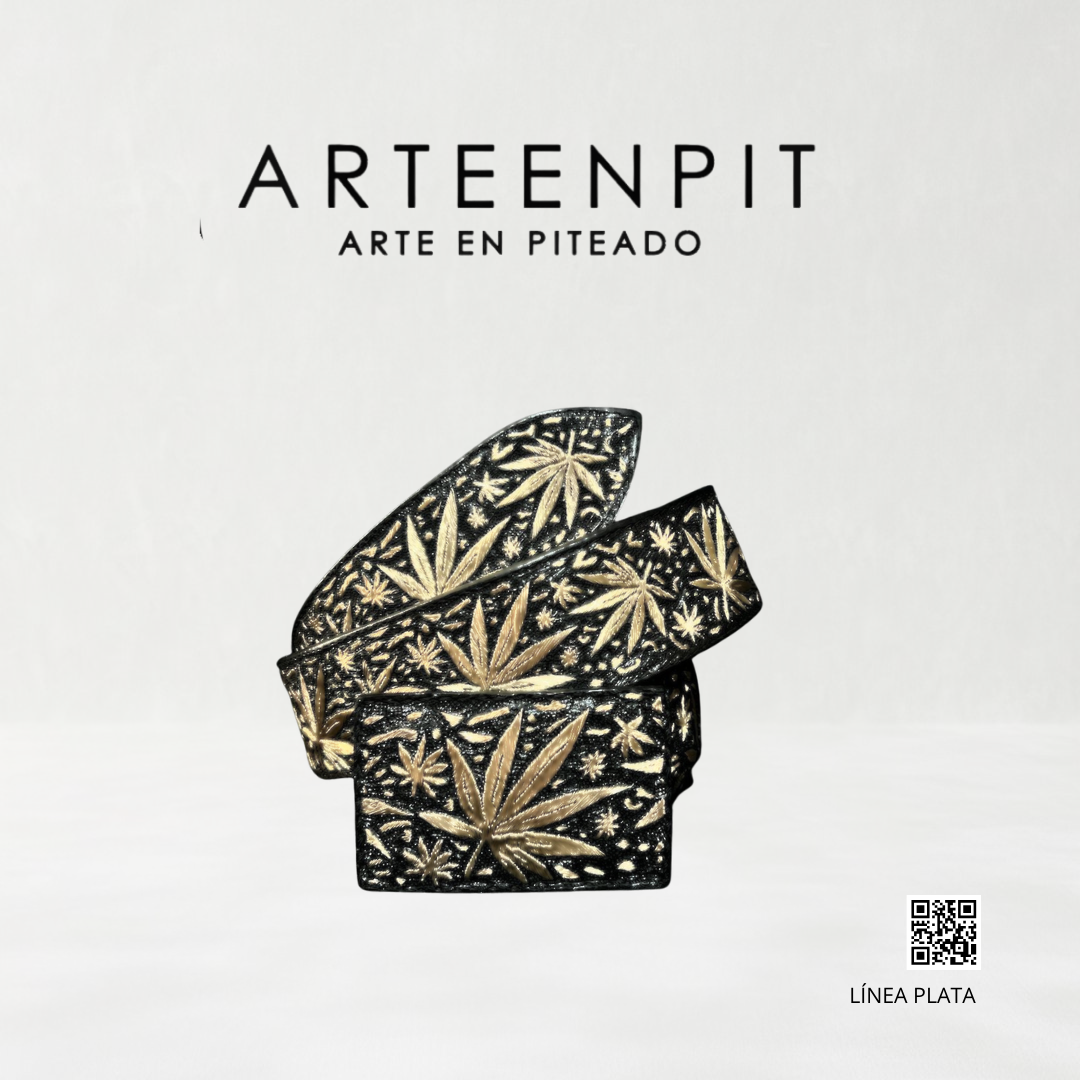 Cinto de plata con chapa de oro - modelo mota