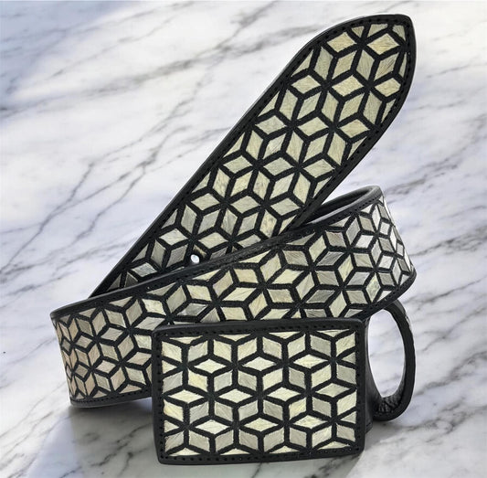 Cinto de plata ley 925 modelo cubos