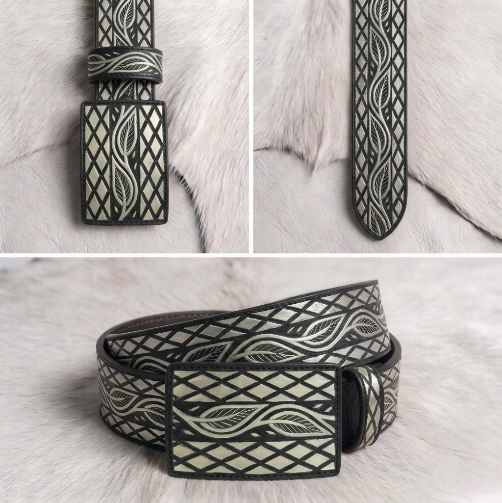 Cinto de plata ley 925 - Modelo combinado con espigas