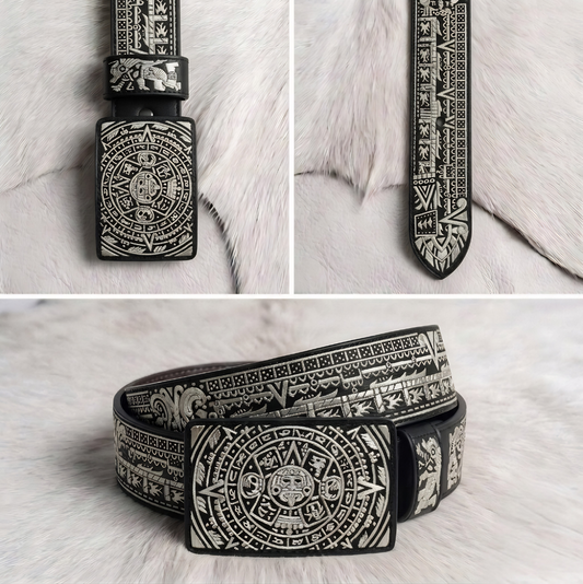 Cinto de plata ley 925- Modelo sol Azteca