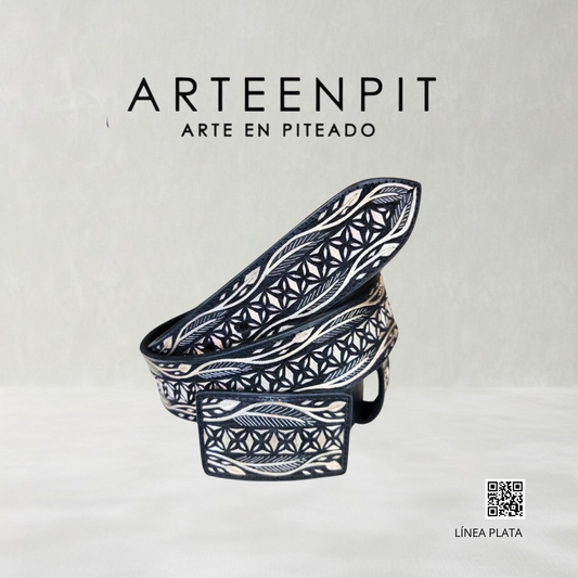 Cinturón Artesanal Piteado En Hilo De Plata 01-29