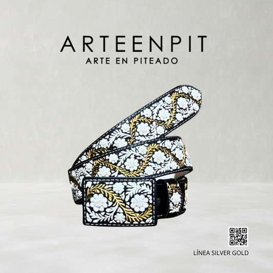 Cinturón Artesanal Piteado - Modelo Lainet Gold