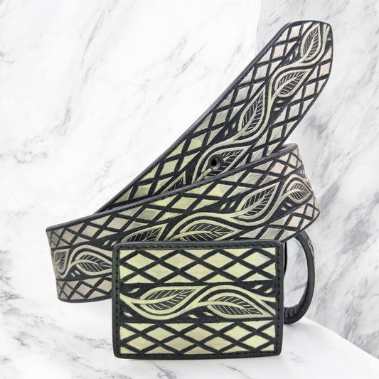 Cinto de plata ley 925 - modelo combinado con espigas