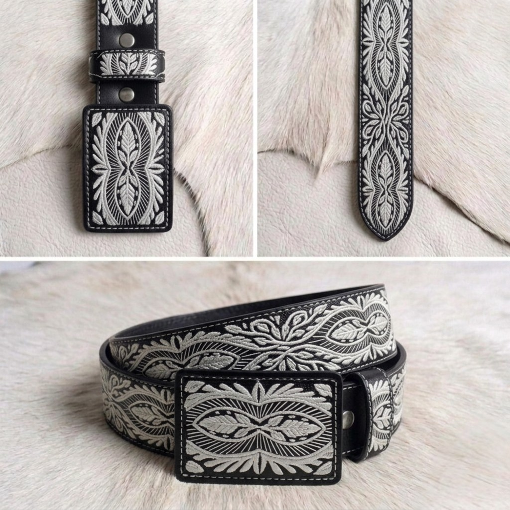 Piteado Handmade Belt - Spanish Flower Model