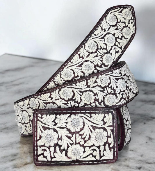 Cinto piteado - Modelo Rameado con Flor