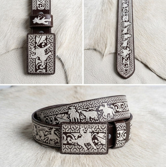 Handmade Piteado Belt - Suertes Charras Model