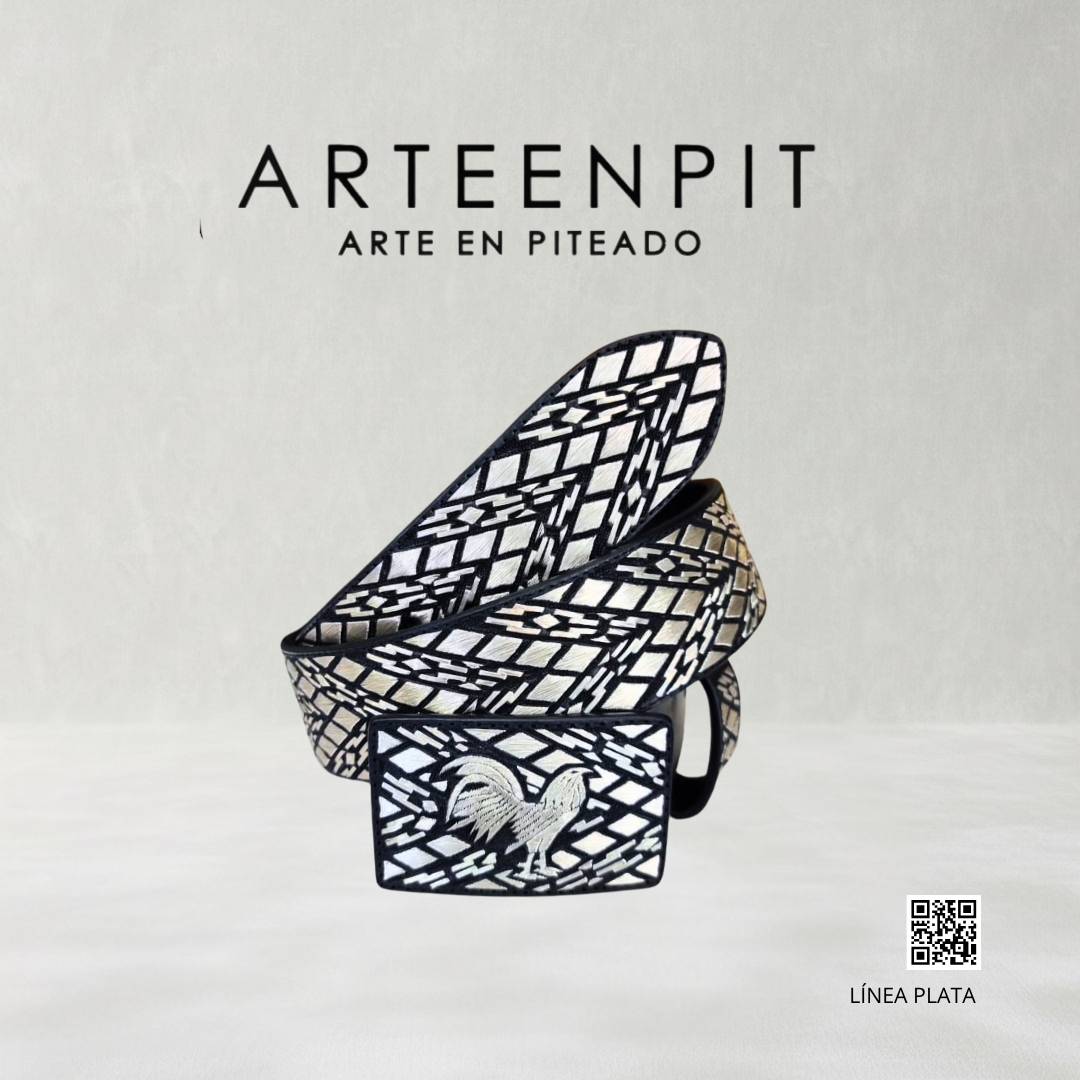 Cinto de plata ley 925 - modelo   grecas de Rombos