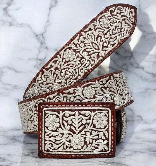 Cinto piteado - Modelo Rameado con flores