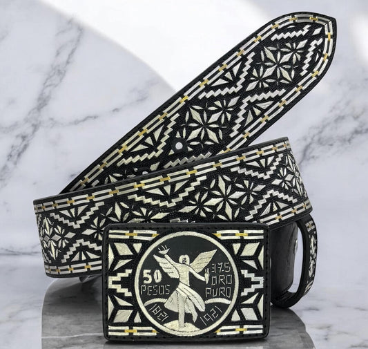 Cinto De Plata ley 925 con chapa de oro - modelo centenario