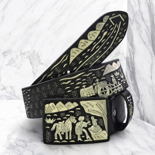 Cinto de plata ley 925 modelo Ranchito