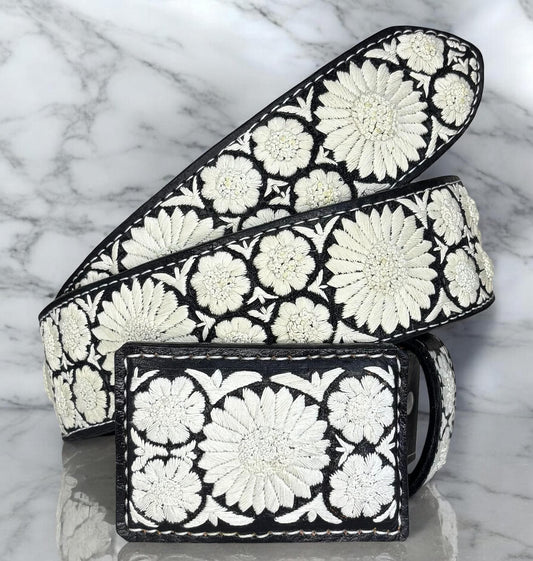 Cinto piteado - modelo rameado con girasoles